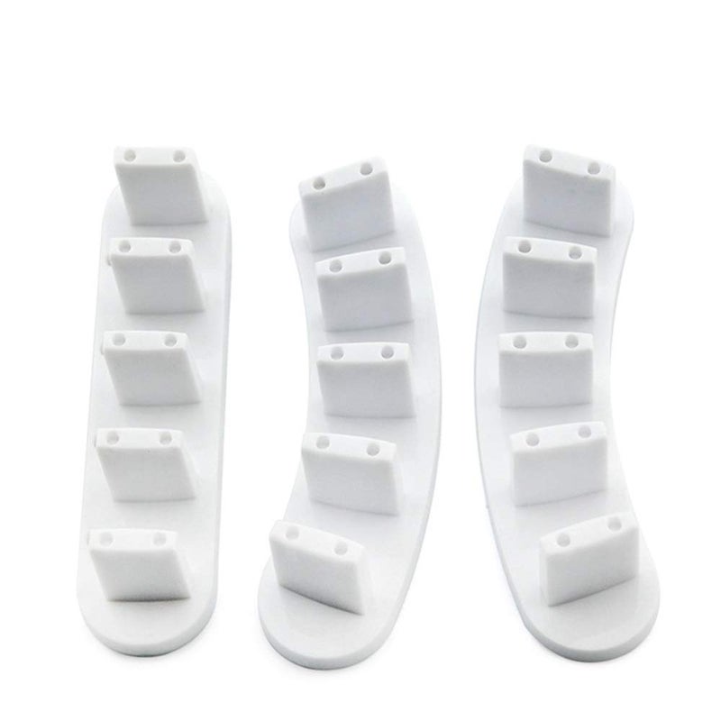 Rolabling 3pcs False Nail Art Tips Practice Display Stand Tool with 10 pcs False Nail Tips for Gel Nail Polish DIY Nail Training Tools (White) - Image 1